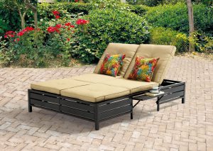 Mainstays Outdoor Double Chaise Lounge Bench for Patio
